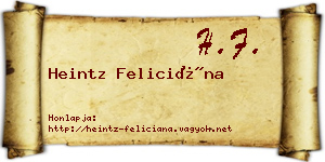 Heintz Feliciána névjegykártya